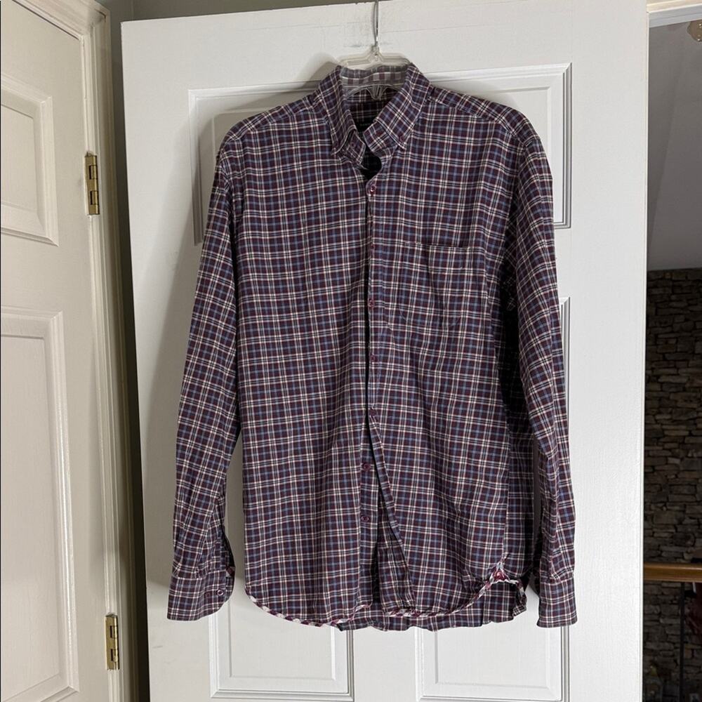 Hammer made Stylish Men's Plaid Button-Down Shirt. 42 16/5. Large